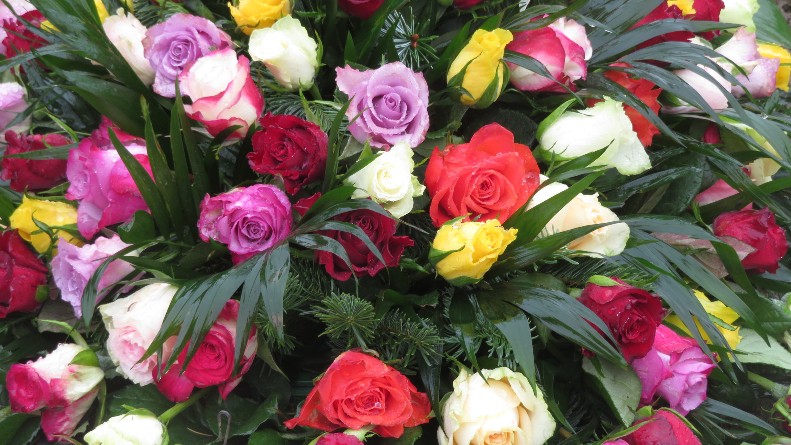 Floral arrangement on the grave...