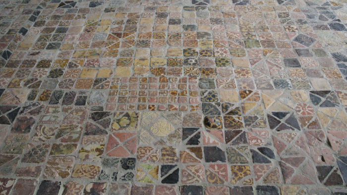 Tiled Floor at Buildwas Abbey, Shropshire, UK