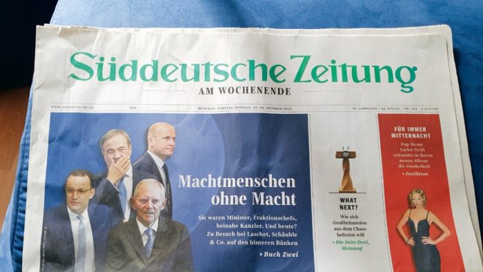 Ausgabe der Süddeutschen Zeitung am Wochenende, 22.10.2022