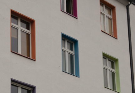 Colourful house in Cologne, December 2022
