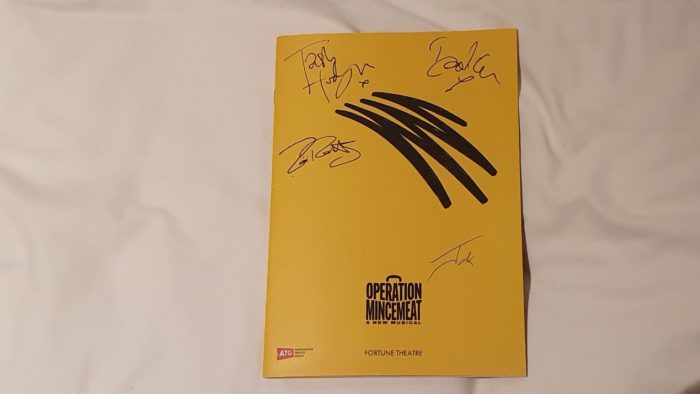 signed programme of the musical