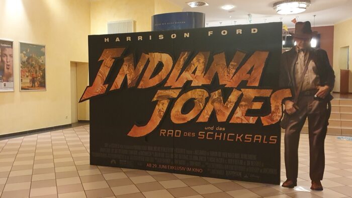 Indiana Jones movie display in the movie theatre
