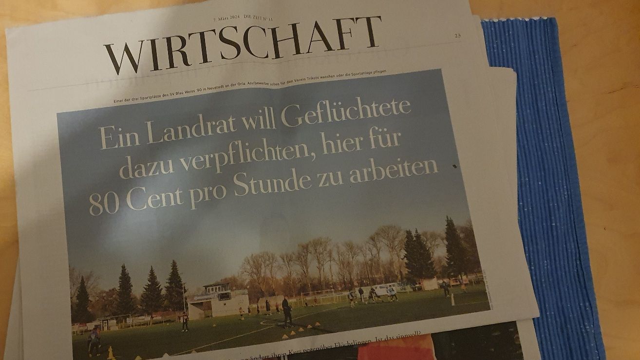Photo of a few sections of last week's edition of the weekly newspaper "DIE ZEIT"
