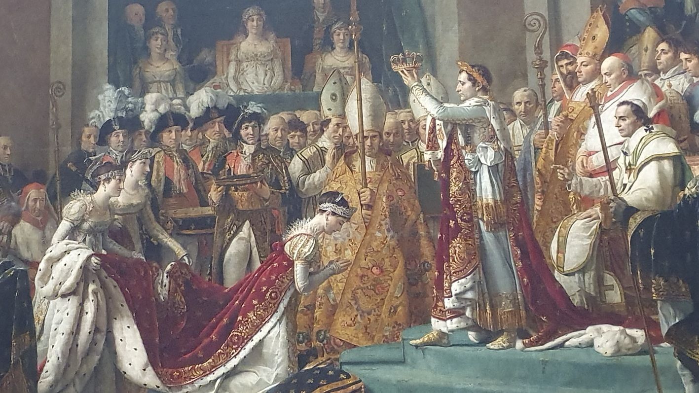 Close up of some section of the painting "The Coronation of Napoleon"