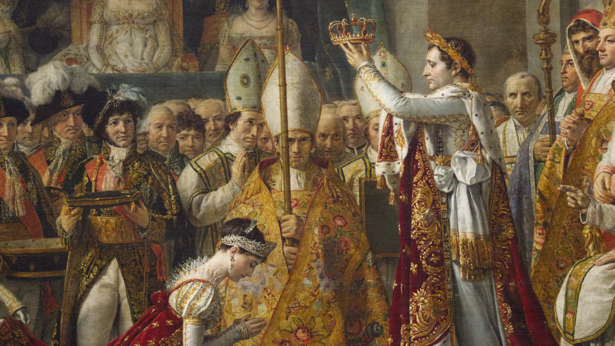 Close up of some section of the painting "The Coronation of Napoleon" 