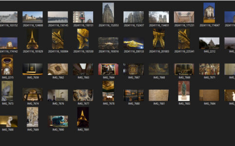 Sceenshot of thumbnails of my Paris photos