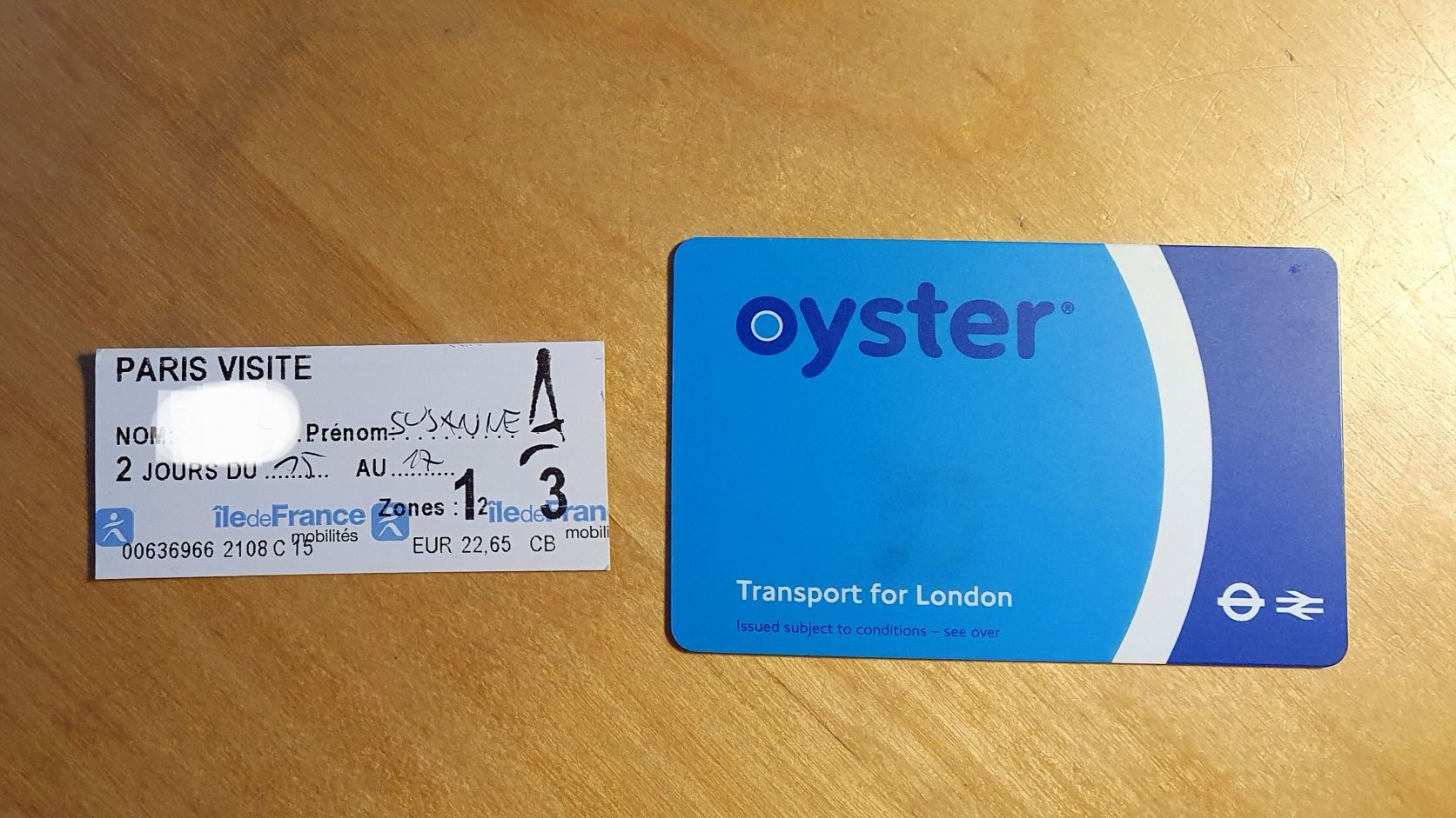 Paris Metro ticket vs Oyster Card