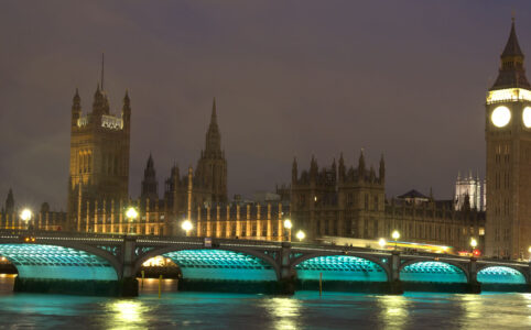 Palace of Westminster and Westminster Bridge at Night