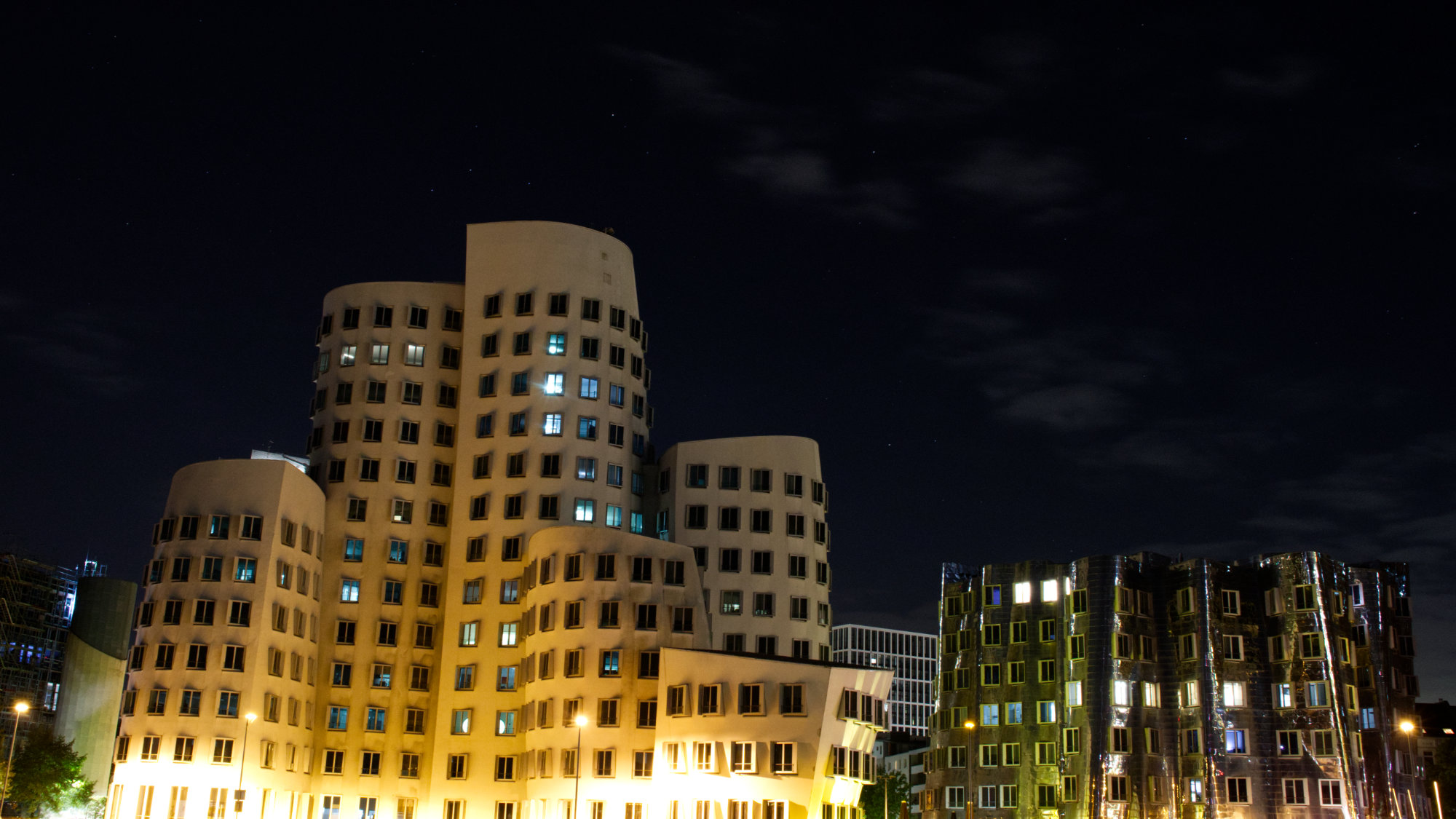 Gehry Buildings by night
