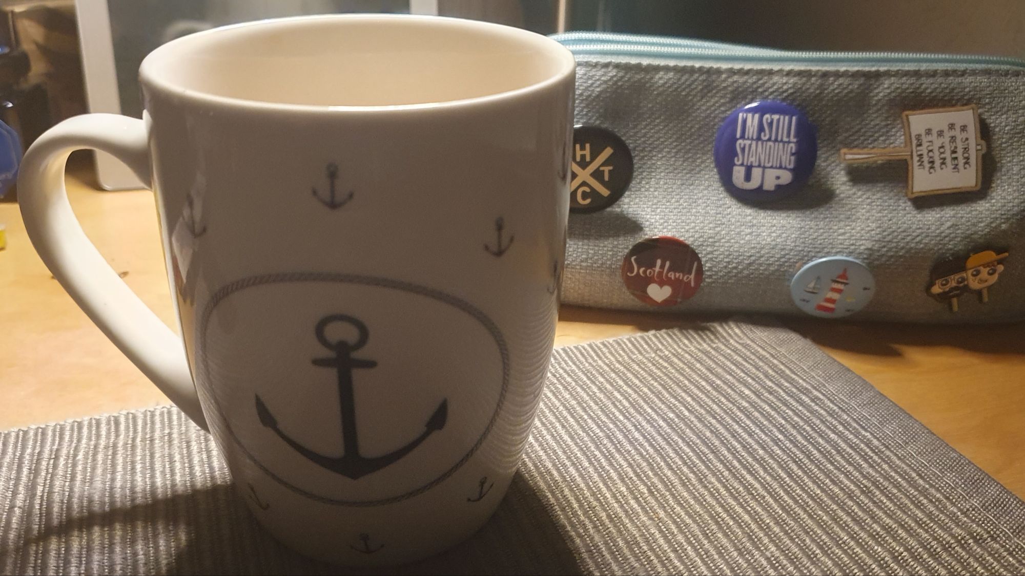 Mug with an anchor