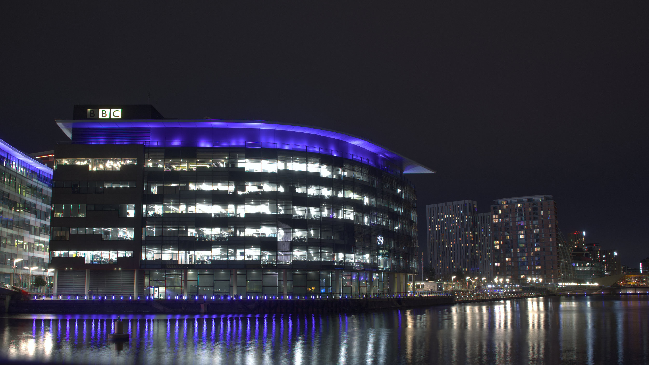 BBC building by night