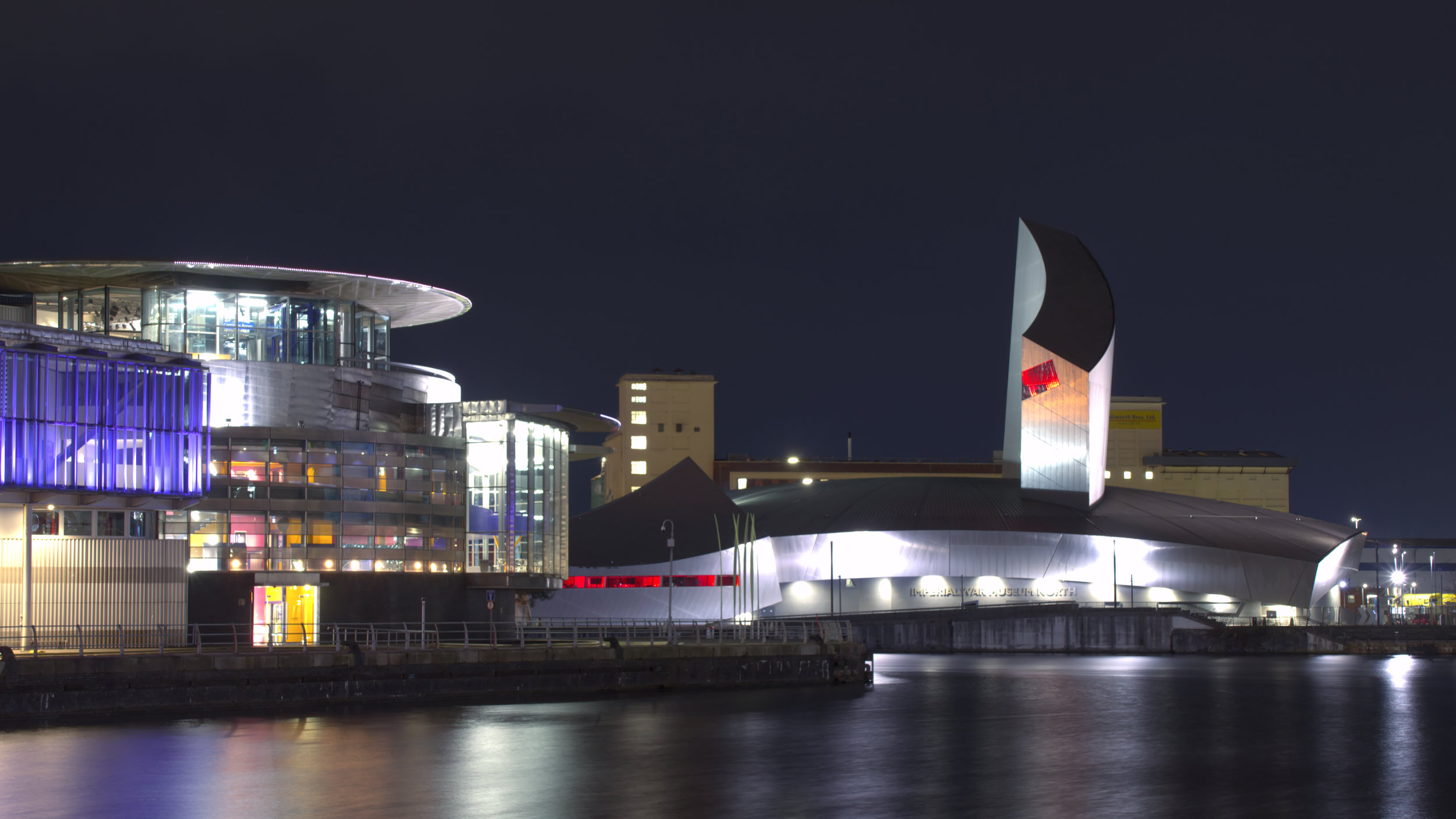 Lowry and Imperial War Museum By night
